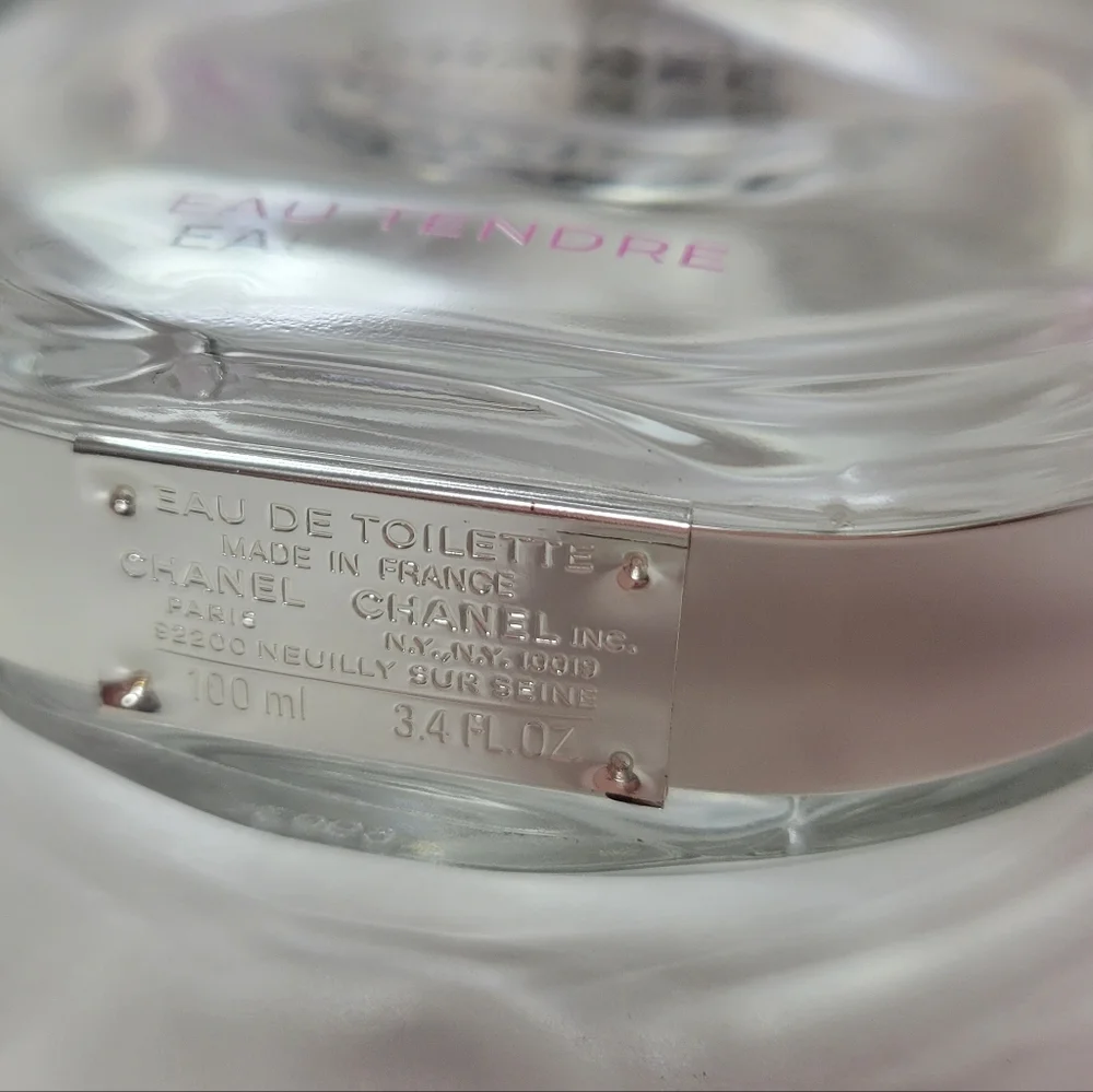 Chanel Chance Eau Tendre Empty 3.4 oz Bottle and Box Decor